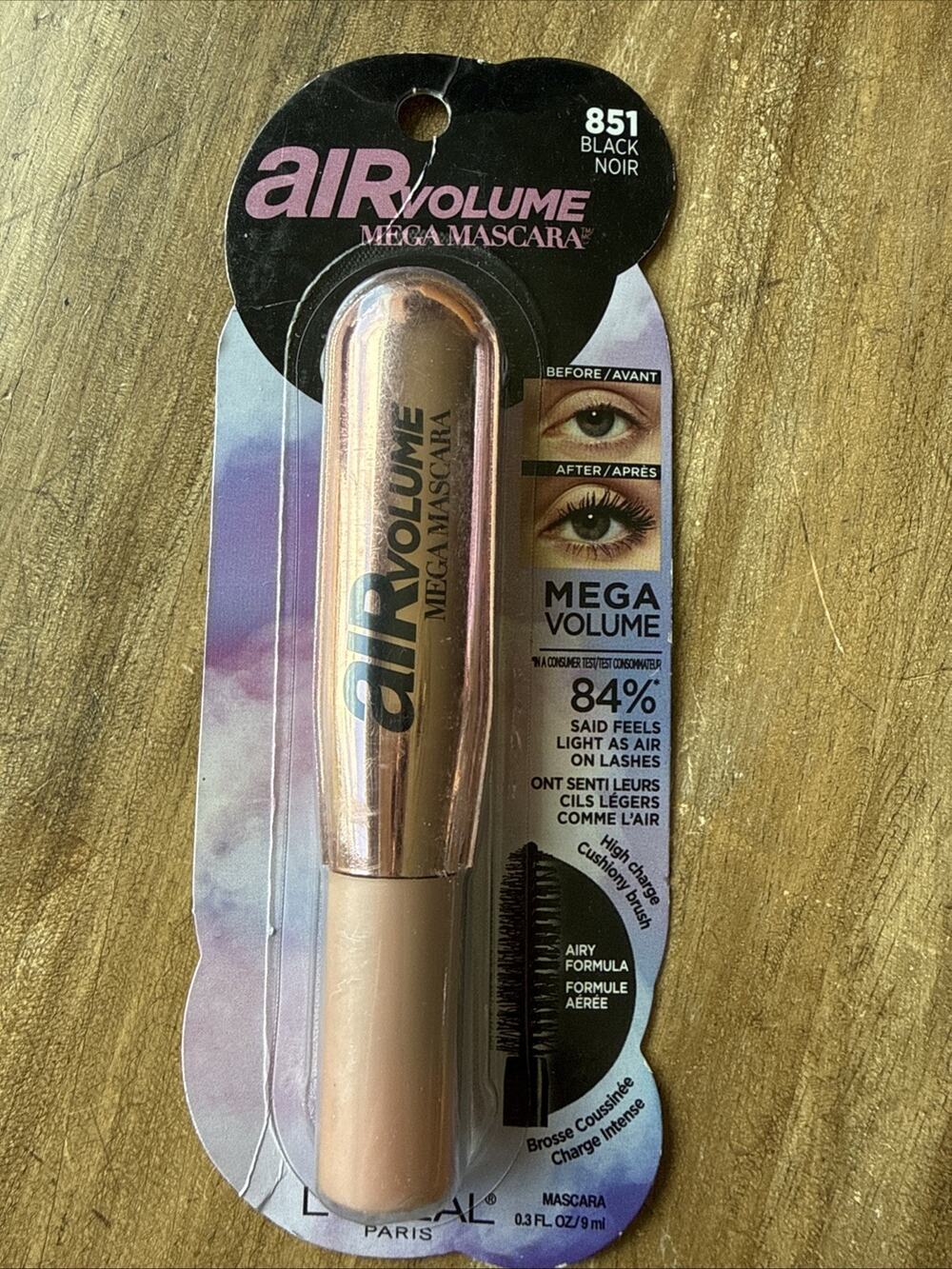 Rare HTF L’Oreal Air Volume Mega Mascara 851 Black NEW Sealed Lightweight